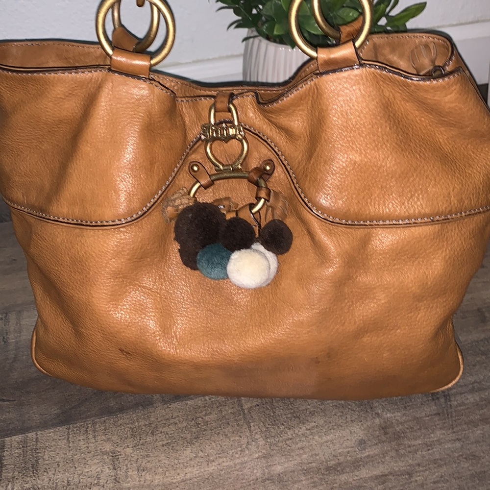 VINTAGE JUICY COUTURE BROWN LEATHER PURSE - Picture 1 of 10